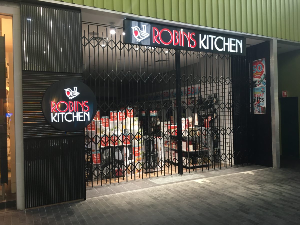 Concertina Security Doors for Global Retail Brands Australia ATDC
