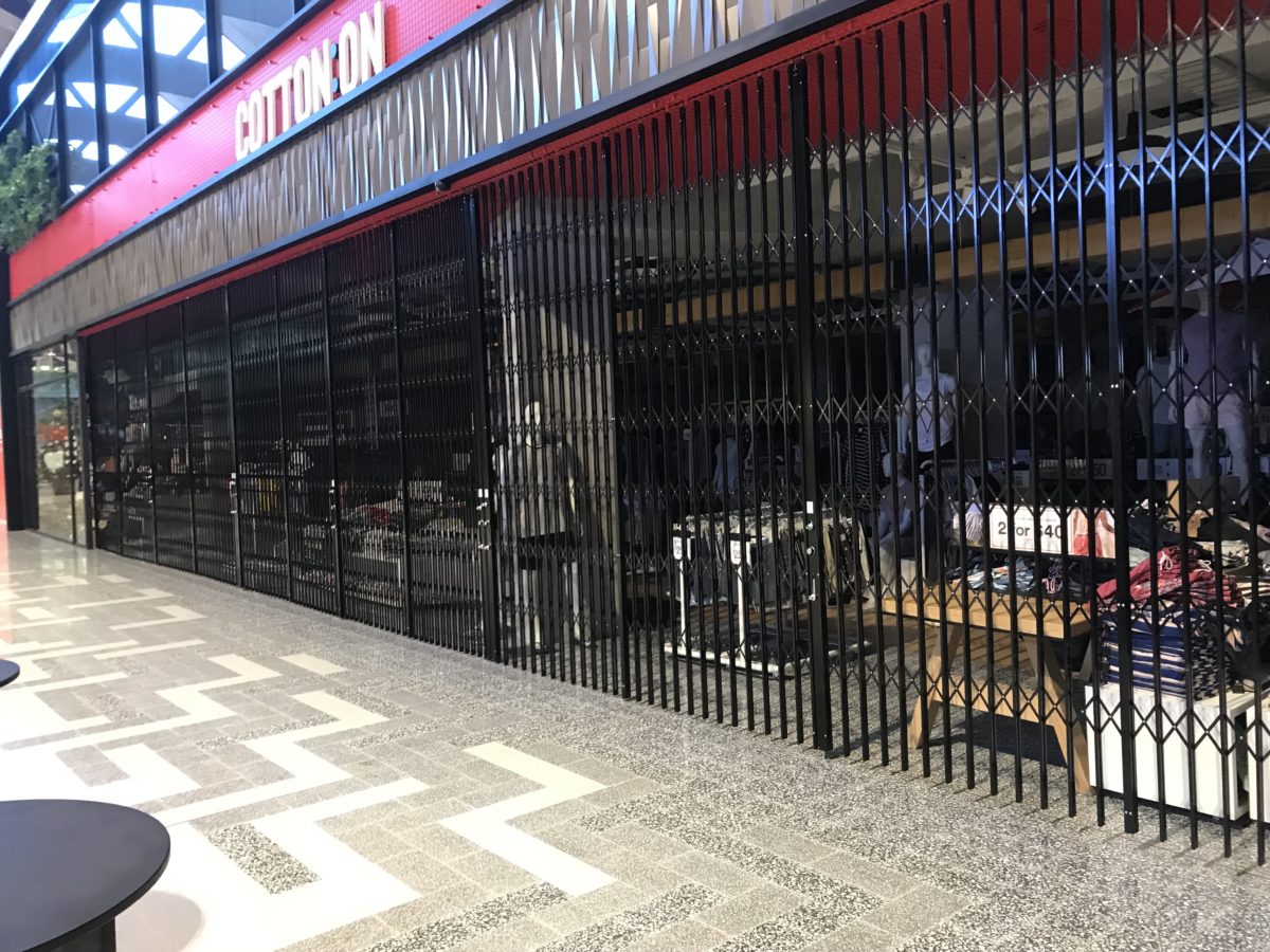 Cotton On Trellis folding Security Door Melbourne