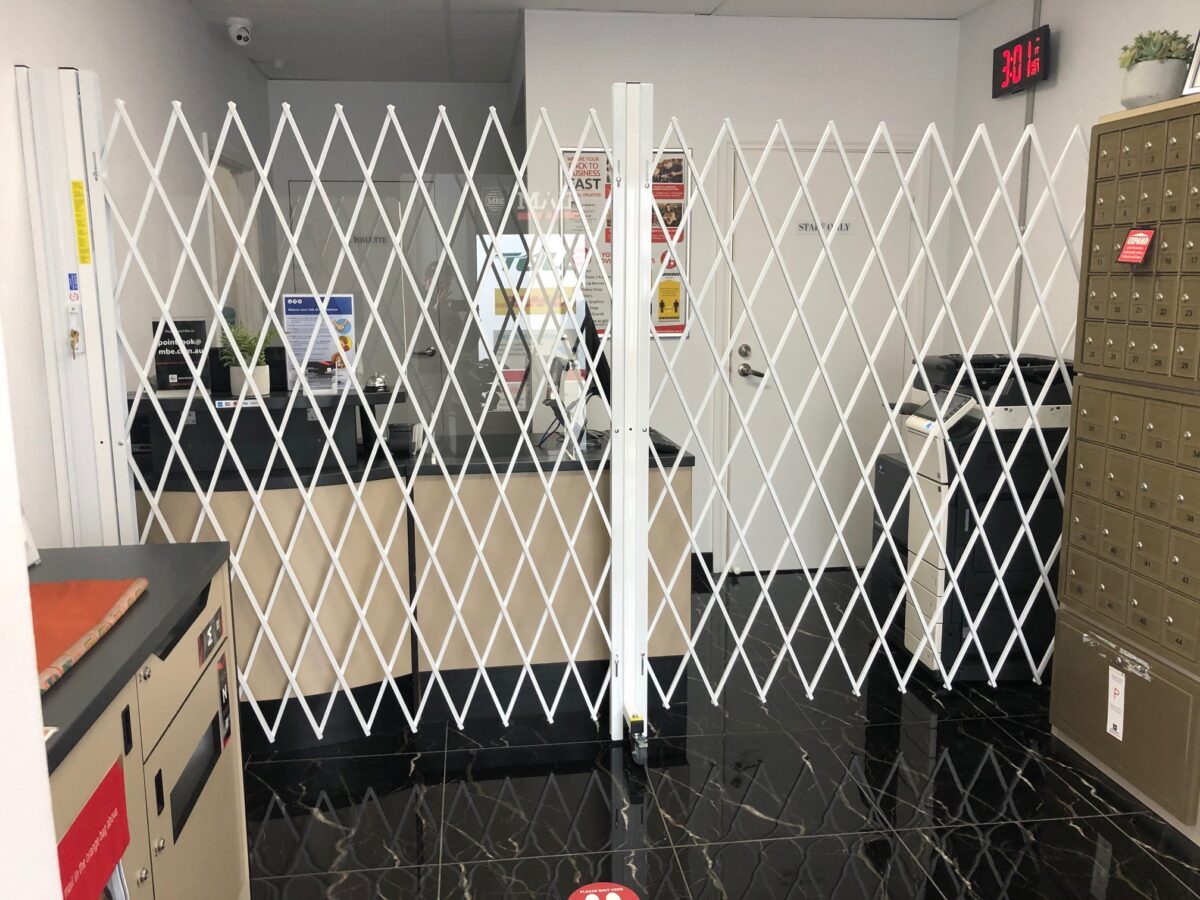 Foldaway Crowd Control Barrier Systems for MBE Australia Australian Trellis Doors Co Point Cook Victoria