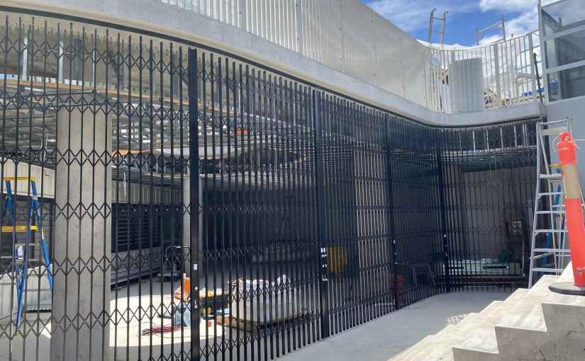 Curved Retractable Security Screens to Lock Off Public Buildings