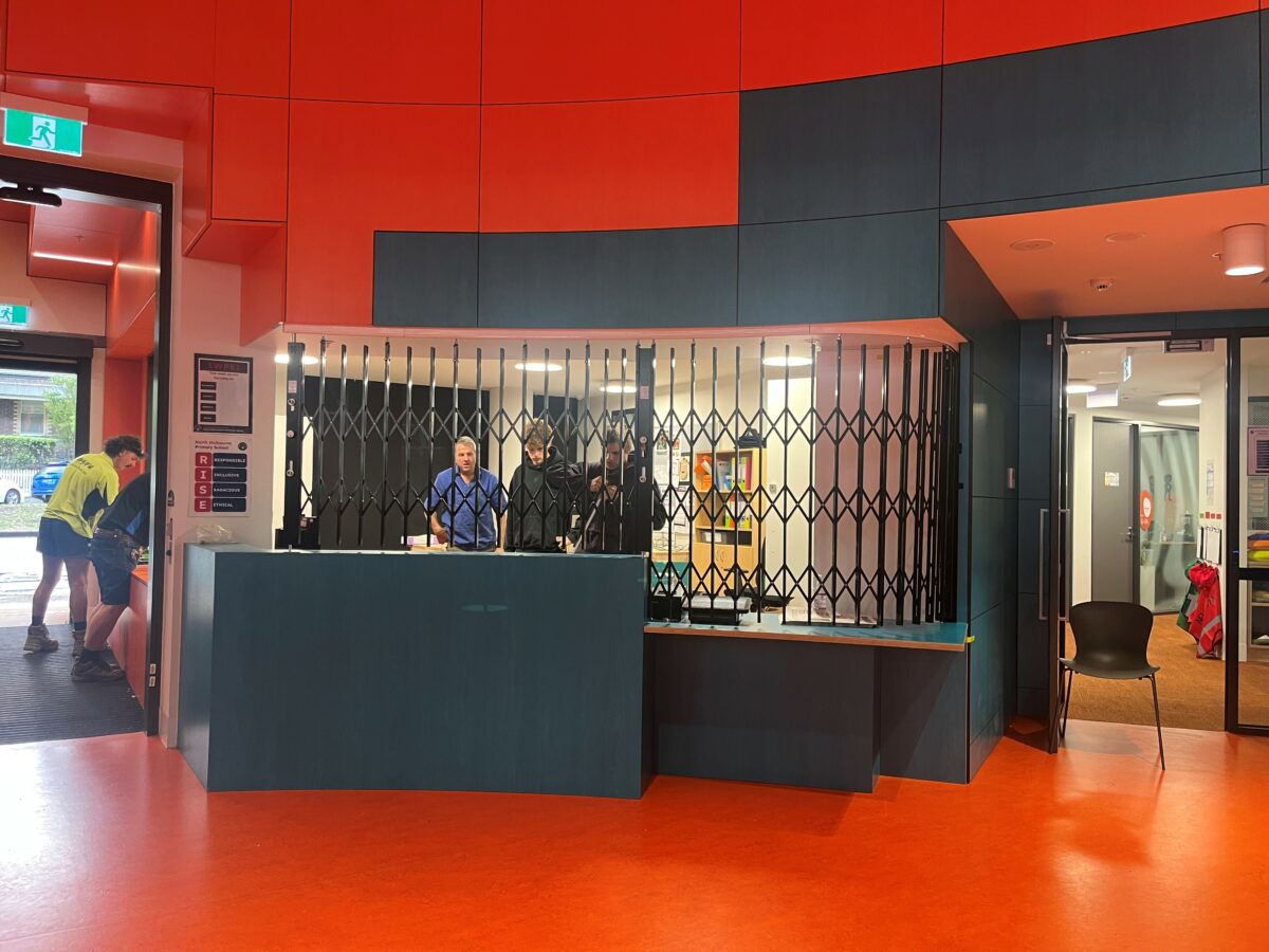 Curved School Reception Security Shutter - Australia