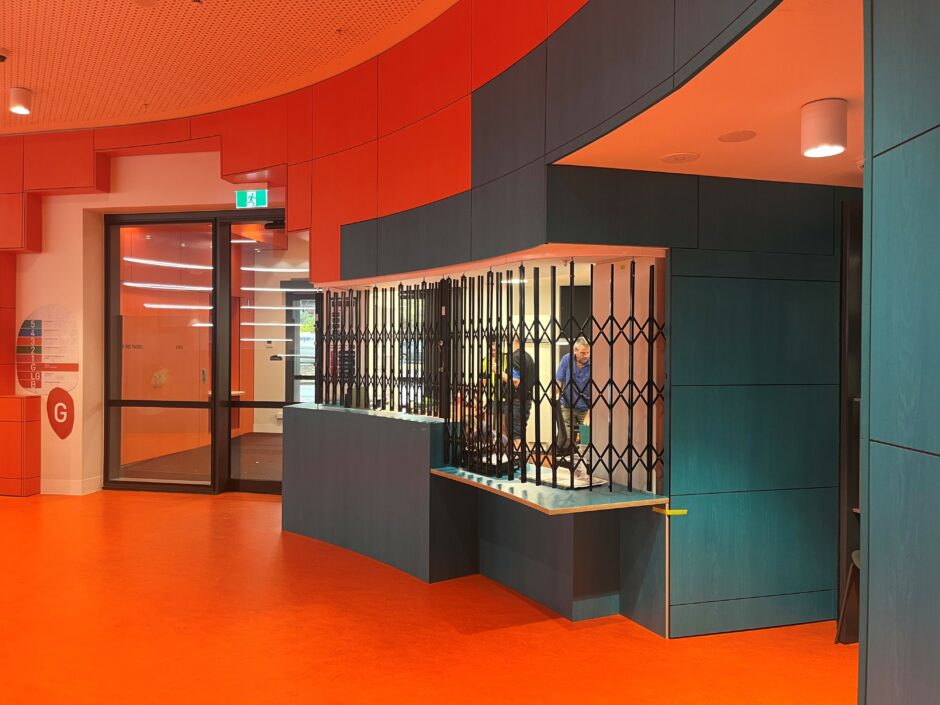 Curved School Reception Security Shutter - Australia