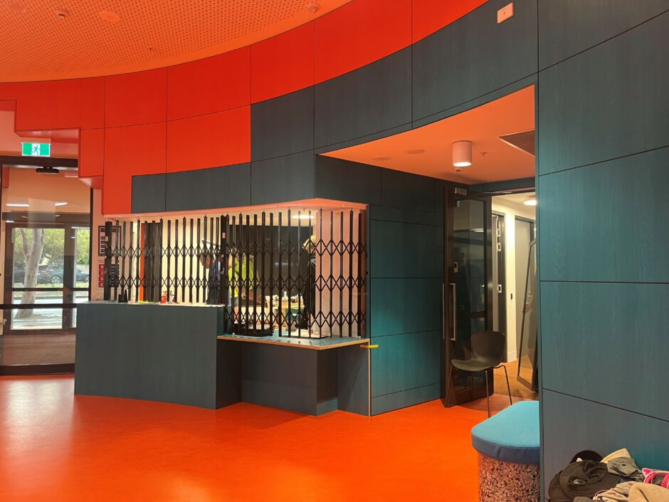 Curved School Reception Security Shutter - Australia